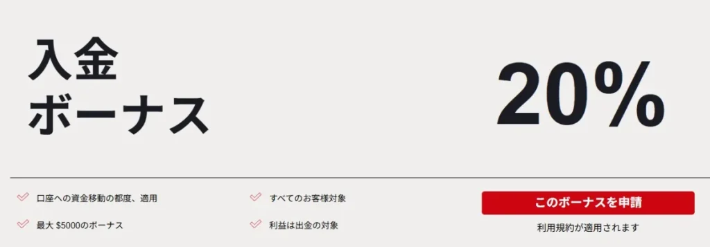 HFM｜20%入金ボーナス